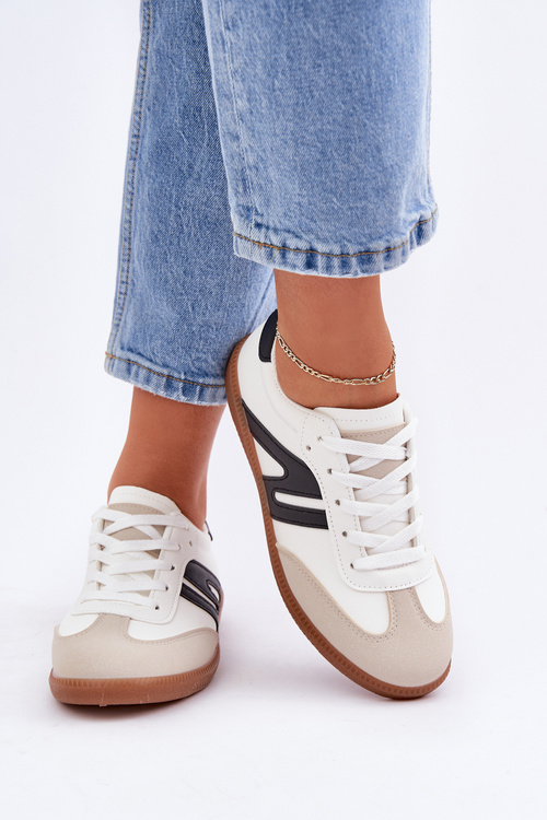 Nízke Dámske Tenisky Z Eko Kože Bielo-Čierne Navidemi