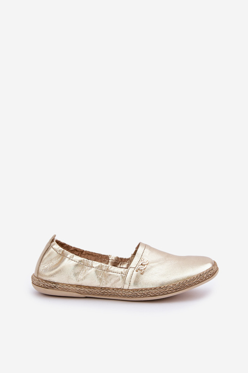 Elegantní Damské Kožené Espadrilky Zazoo 10177 Zlaté