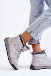 Dámske izolované snehové topánky krížové džínsy KK2R4015C Grey