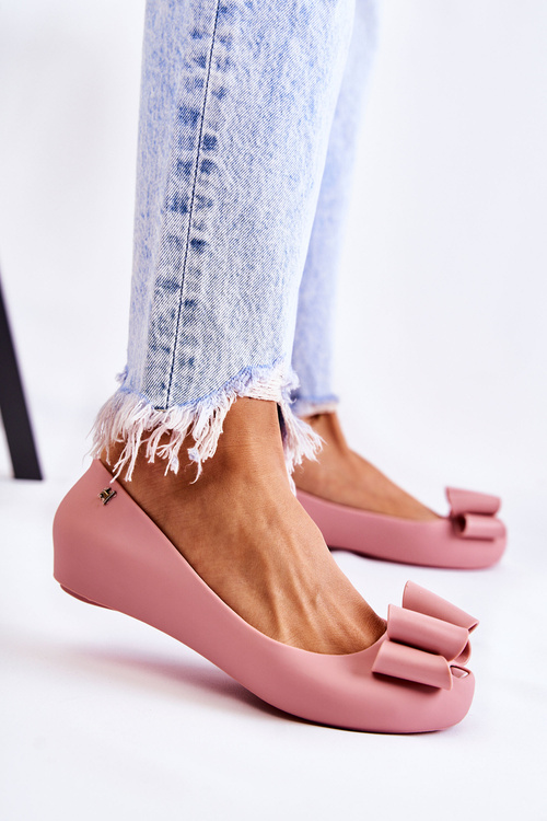 Dámské Gumové Baleríny S Mašlí růžove Florret