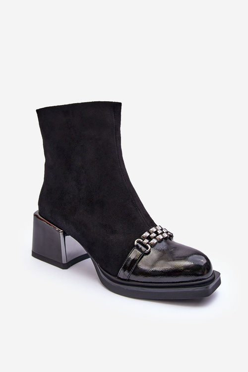 Kožené Boty Na Masivním Bloku SBarski MR870-70 Černé