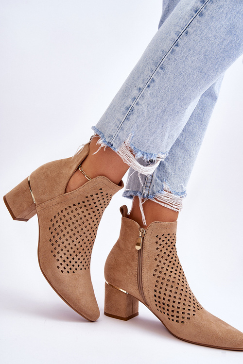 Subcrew Openwork topánky s vysokými podpätkami Beige Blakely