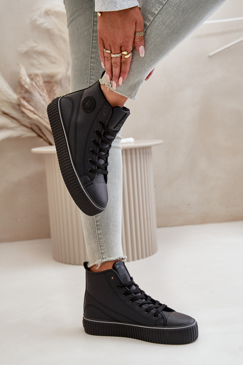 Dámské Zateplené Tenisky Z Eko Kůže Big Star OO274790 Černé