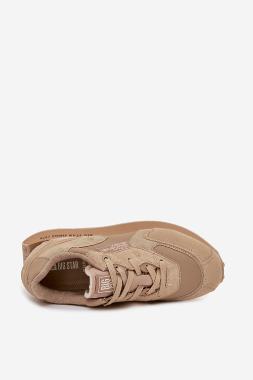 Kožené Sneakersy Pánské Big Star OO174298 Hi-Poly System Béžové