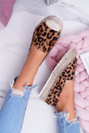 Hnedý posuvný semiš Espadrilles Leopard Mariako