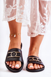 Dámske klasické flip -flops s dekoráciou Black Sherri