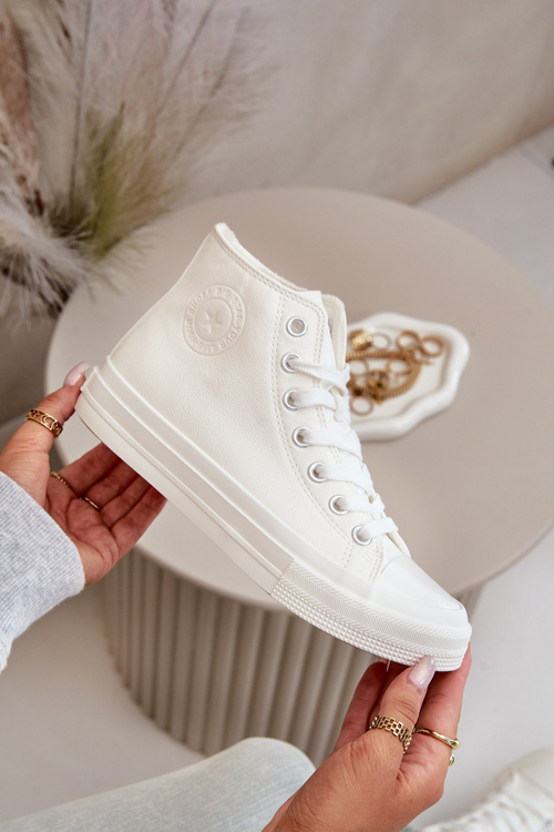 Dámské Zateplené Tenisky Z Eko Kůže Bílé Big Star OO274932