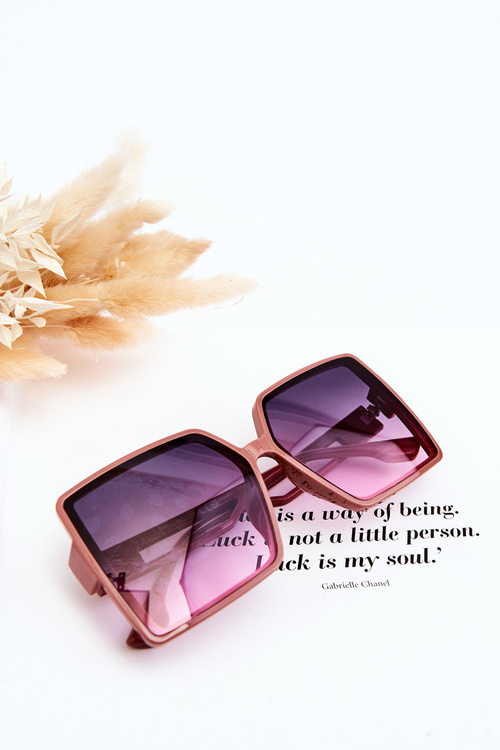 Štvorcové slnečné okuliare M2376 tmavo ružové