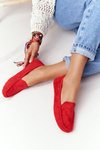 Ženské semišové červené Moccasins San Marino
