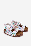 Detské sandále na korkovej podrážke s prackami ovocie biele Thessa