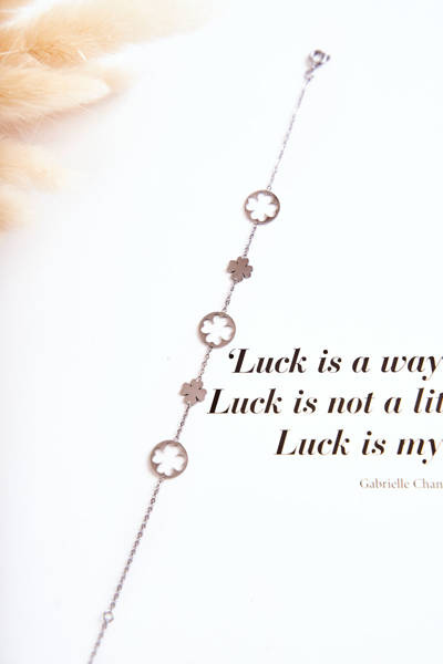 Klasický dámský jetelový náramek stříbrne