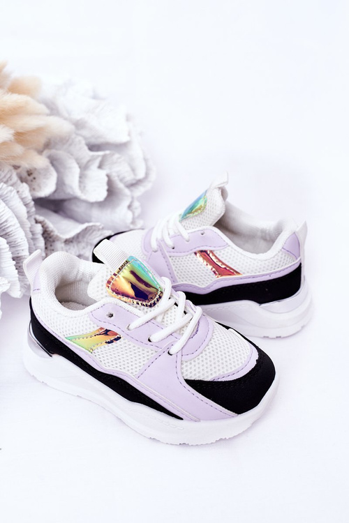 Detské športové topánky tenisky čierna a fialová hra