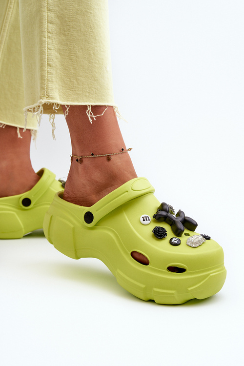 Pěnové Dámské Lehké Žabky Na Masivní Podrážce Limetkové Matirra