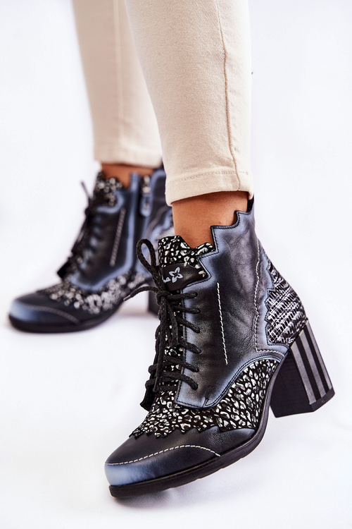 Dámske kožené topánky Maciejka čierne topánky 03190-20