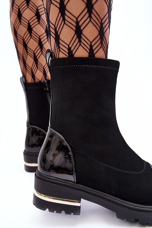 Kožené klasické ploché podpätky čierna shendete