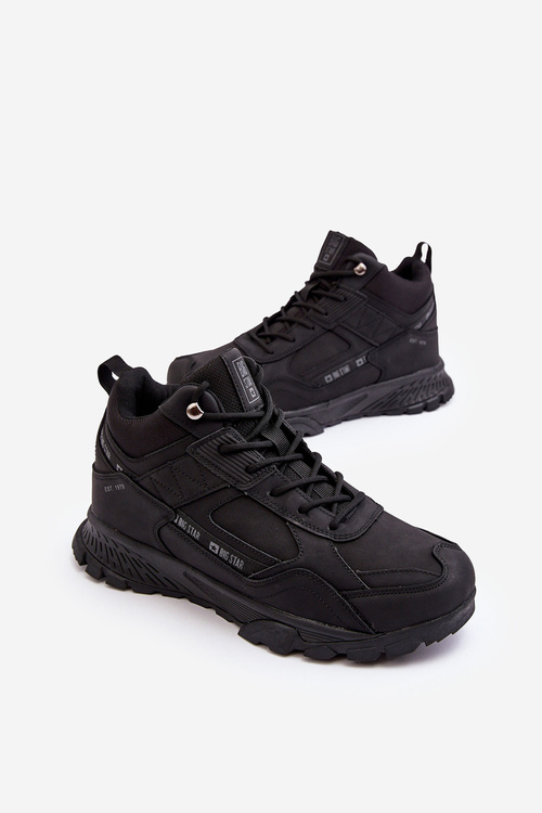 Pánske izolované turistické topánky čierna veľká hviezda MM174164