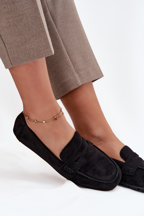 Loafery Mokasíny Ženské Ploché Čierne Soreline