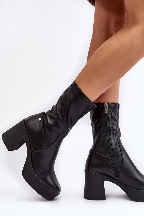 Dámské kožené boty na šlapce GOE MM2N4047 černé