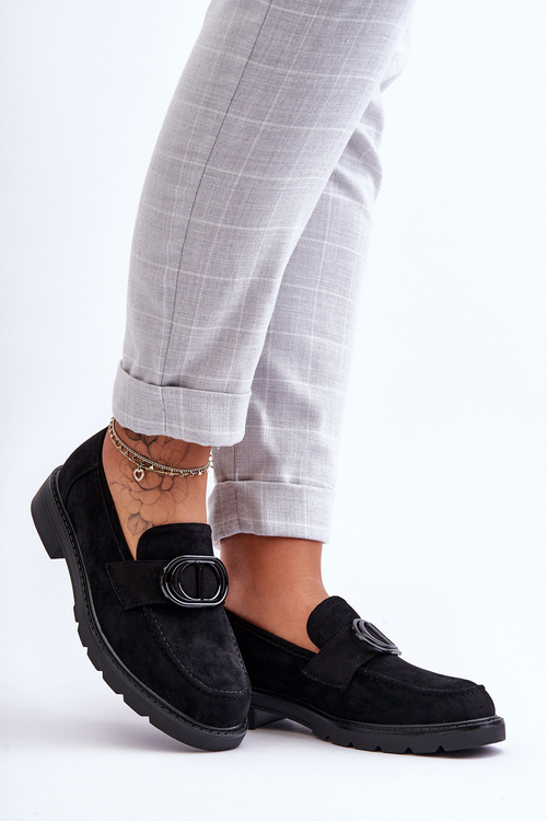 Suede mokasíry na platforme Black Jarren