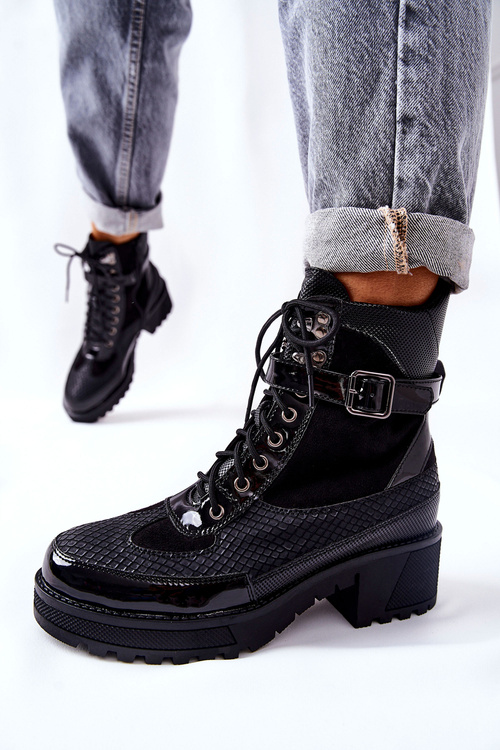 Black Devera Buckle topánky