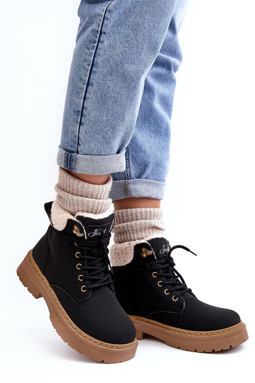Dámske kožené topánky s čiernou Lynnvia ovčie plášť
