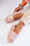 Suede espadrilles vložený ružový lesley