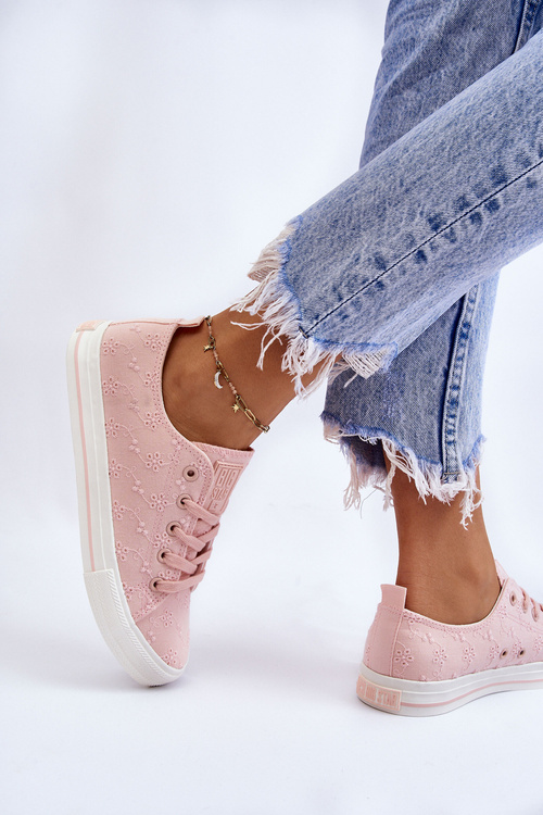 Dámske tenisky s výšivkou Big Star LL274224 Pink