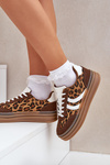 Stylové sneakersy s leopardím potiskem na platformě hnědé Doriwa