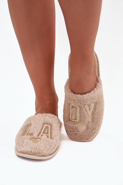 Dámske papuče s kožušinou LADY Vinceza 19958 béžové