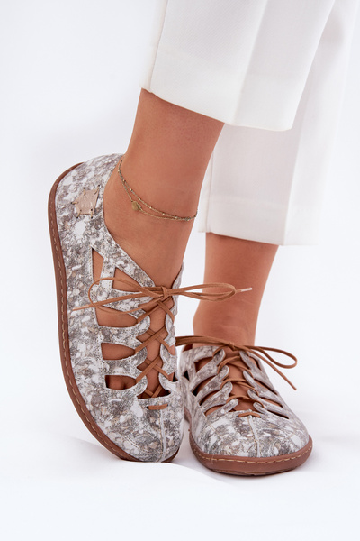 Kožené Baletky S Výrezmi Maciejka 06835-25/00-1 Zlaté