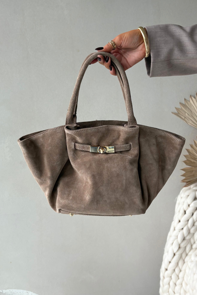 Kožená semišová kabelka béžová Orselle