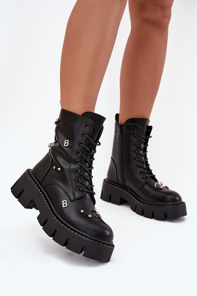 Dámske Pracovné Topánky S Ozdobami Zateplené Čierne Lunea