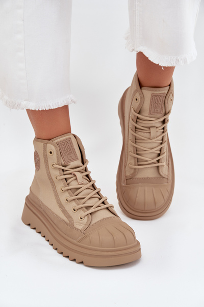 Vysoké Dámske Tenisky Zateplené Big Star OO274A356 Béžové