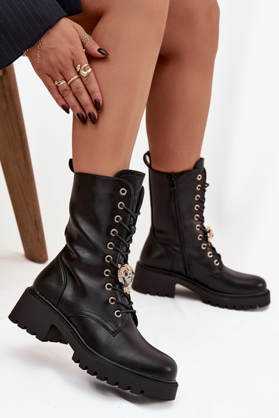 Dámske pracovné čižmy s ozdobou čierne Jorayne