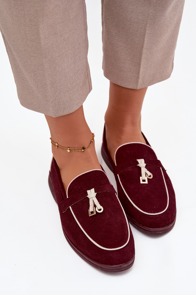 Mokasíny Loafers Ženy Z Eko Semišu Bordeaux Darwen