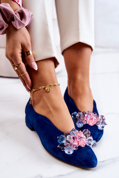Elegantné semišové topánky s dekoráciou Navy Blue McQueen