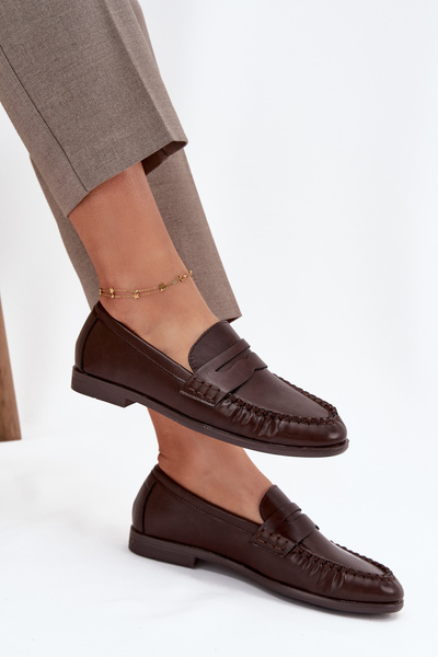 Dámske mokasíny z ekologickej kože hnedé Lilith