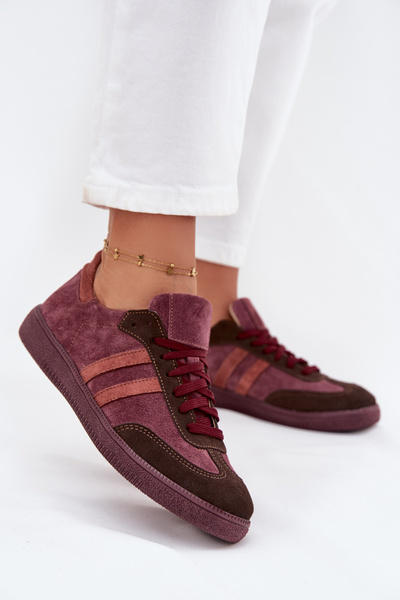 Zazoo N1068 Velúrové Nízke Dámske Tenisky Bordeaux