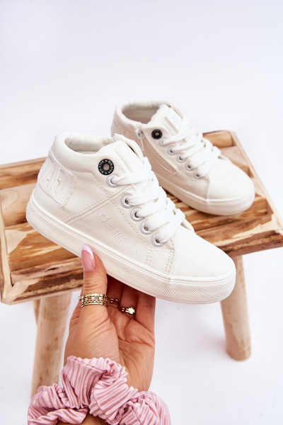 Detská klasická vysoká hviezda LL374002 Biele tenisky