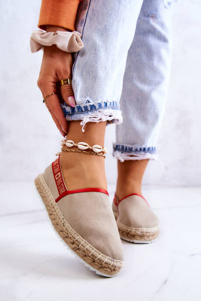 Materiály espadrilles zapôsobia na veľkú hviezdu jj274879 béžová