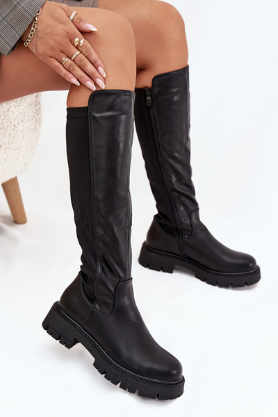 Izolované dámske čižmy na zips čierne Harlina