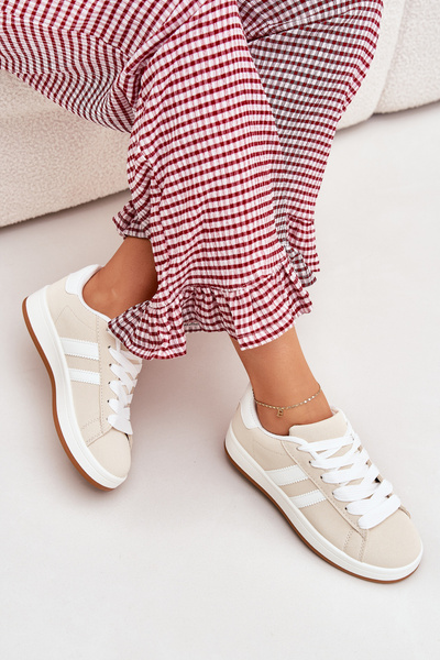 Dámske Športové Topánky Sneakers Z Eko Kože Béžové Ravina