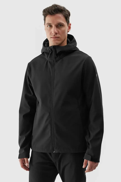 Pánska Softshell Bunda S Kapucňou 4F Čierna 4FWAW24TSOFM283-20S