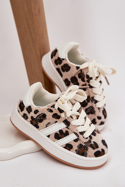 Športové Topánky Sneakers Deti Leopard Béžové Amelle