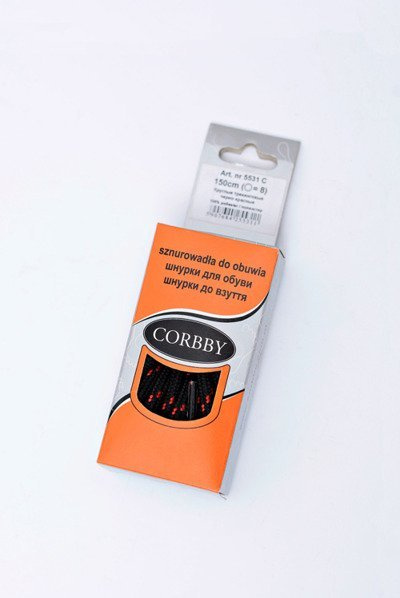 CORBBY Turistické šnúrky Čierno Červené