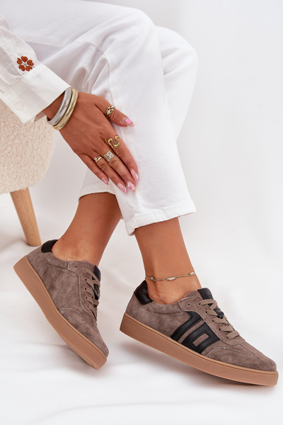 Dámske Semišové Tenisky Vinceza 79557 Tmavo Béžové