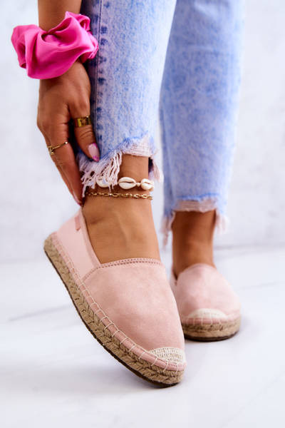 Dámska klasická espadrilles veľká hviezda JJ274955 Pink