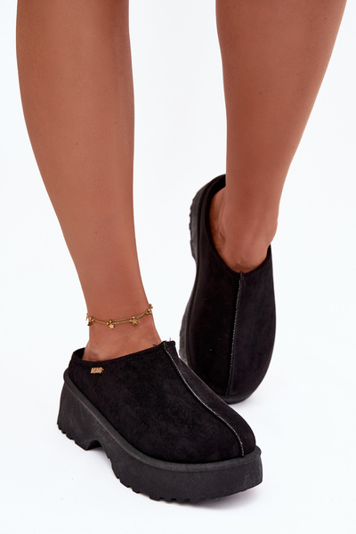 Dámske nízke snehové čižmy na platforme čierne Yrenna