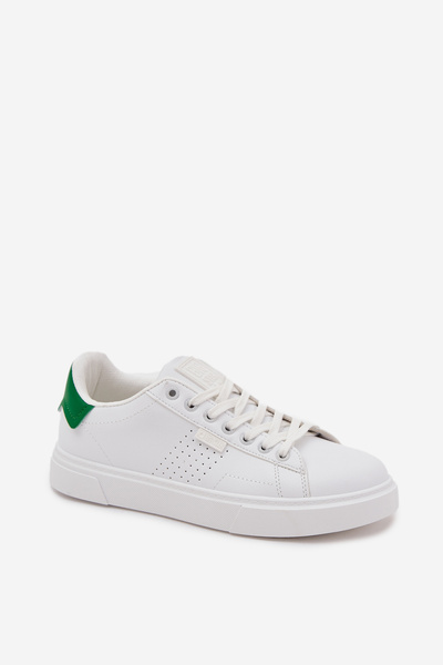 Pánske Sneakers Z Eko Kože Big Star OO174116 Bielo-Zelené