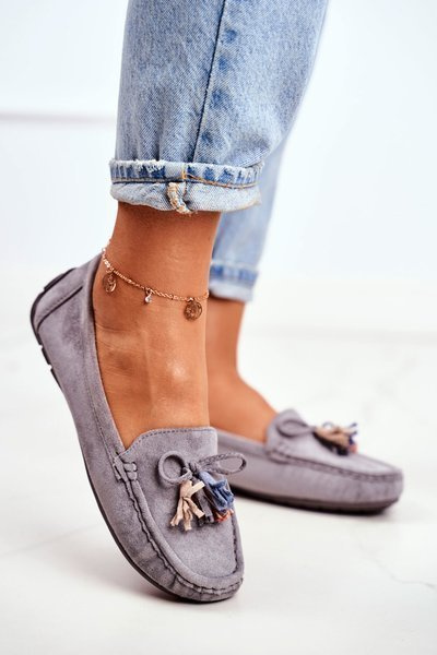 Dámske Moccasins Suede 20pb35-2003 Gray Donna Mia